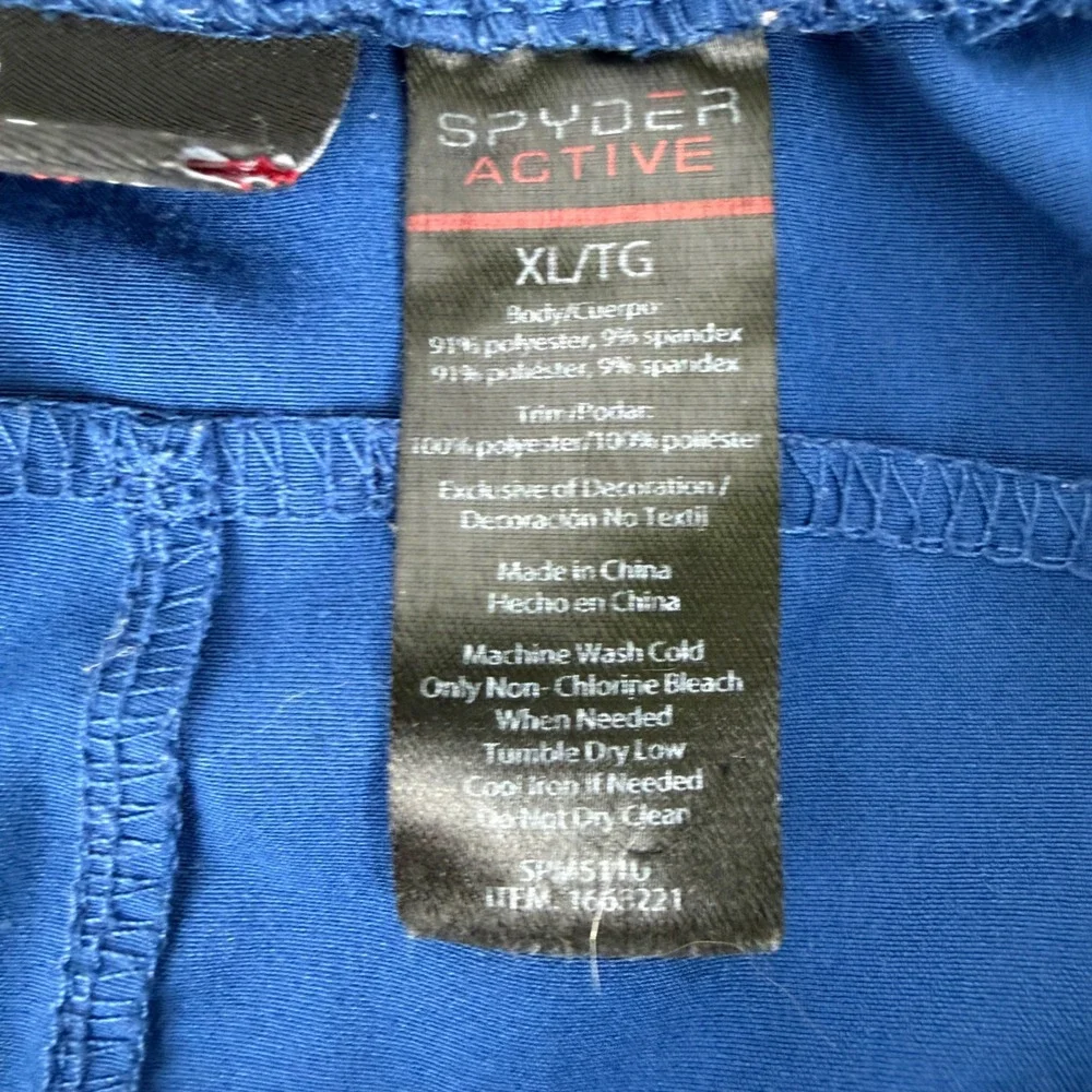 Spyder Active Men Blue Athletic Workout Shorts Size XL TG ProWeb Zip Pockets‎